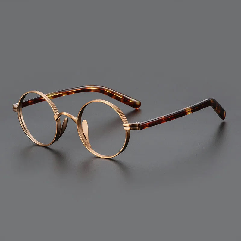 FIRADA New Fashion Small Size Round Glasses Retro Pure Titanium Eyewear Comfortable Eyeglasses Frame For Men And Women ST10881-C