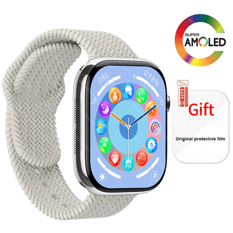 2025 New HK 11 Pro MAX Smart Watch Series 10 46mm AMOLED 4G ROM Bluetooth Call Network AI Robot Clock NFC Compass WatchMen Women