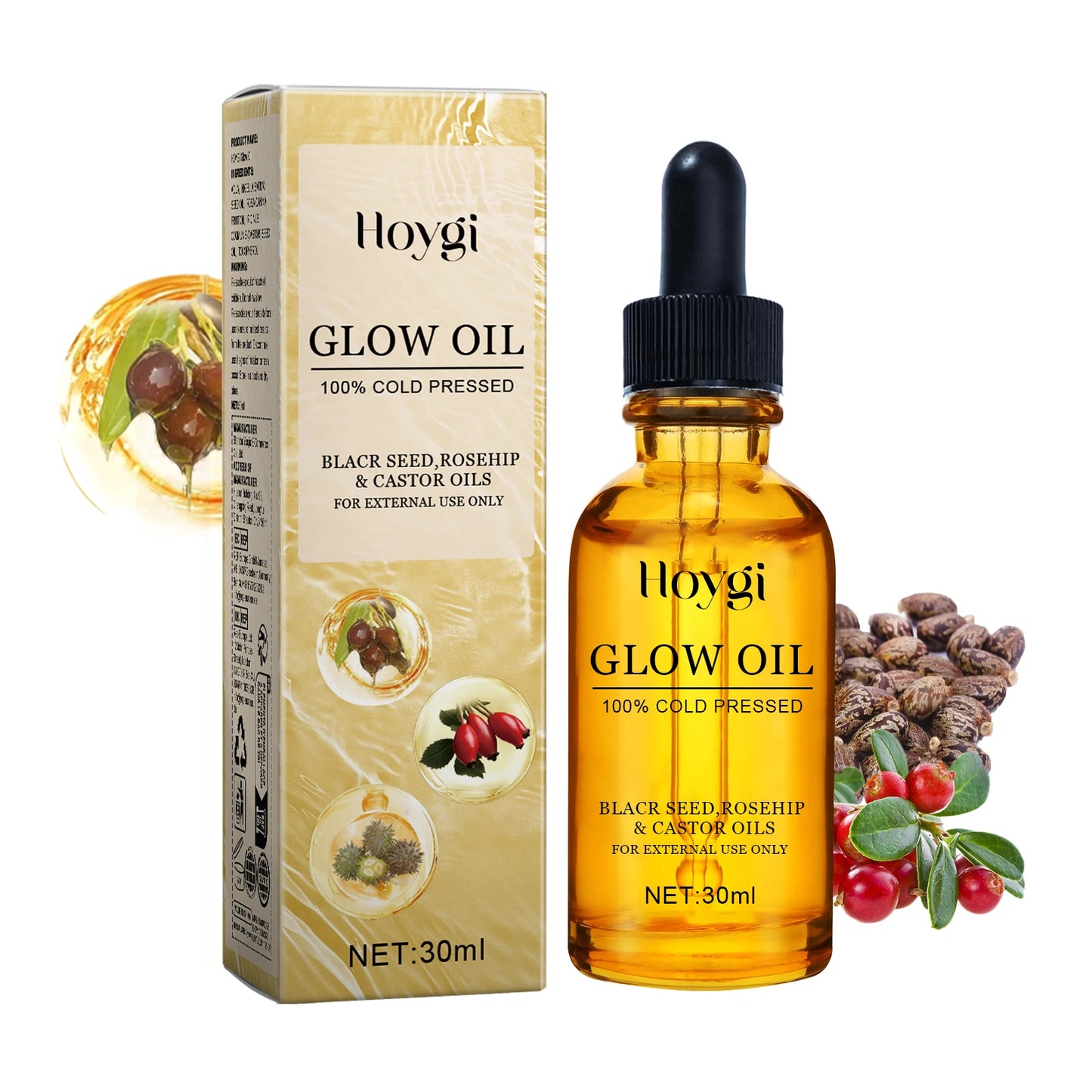 Facial Oil Anti Aging Face Treatment Hydrating Moisturizer Wrinkle Reducer for Dry Skin Rosehip Oil Brightening 30ml Non Greasy