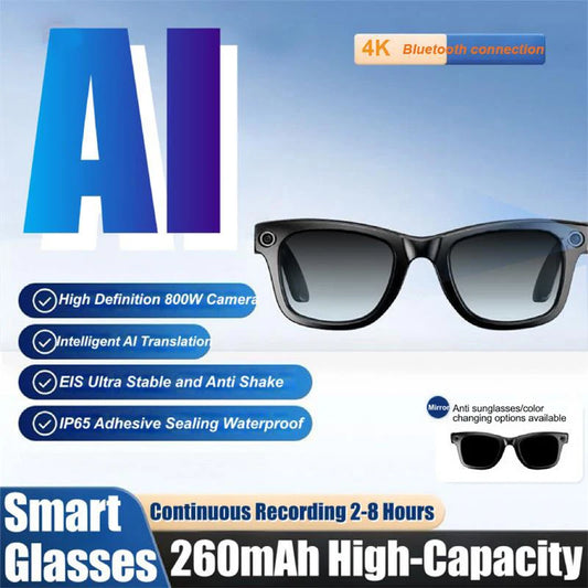 4K Smart Glasses Color-changing Lens Bluetooth AI GPT Camera Call Voice Assistant Translate Identify Objects Smart Glasses 2025