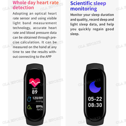 Sports Smart Watch Music Control Fitness Calorie Track Bracelet Phone Information Remind Steps Bluetooth Smart Watches M8 Band