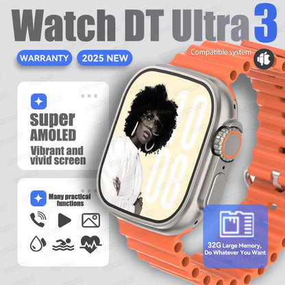 2025 New Original Watch DT Ultra 3 Pro Smart Watch Men Google Map NFC GPS Tracker HD BT Call IP68 Waterproof Smart Watches Women