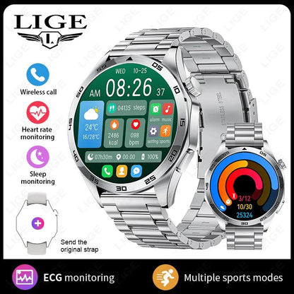 LIGE 2025 ECG AI Healthy Diagnose Smart Watch Men Women Heart Rate Blood Pressure Health Tracker Smartwatches For Xiaomi HUAWEI