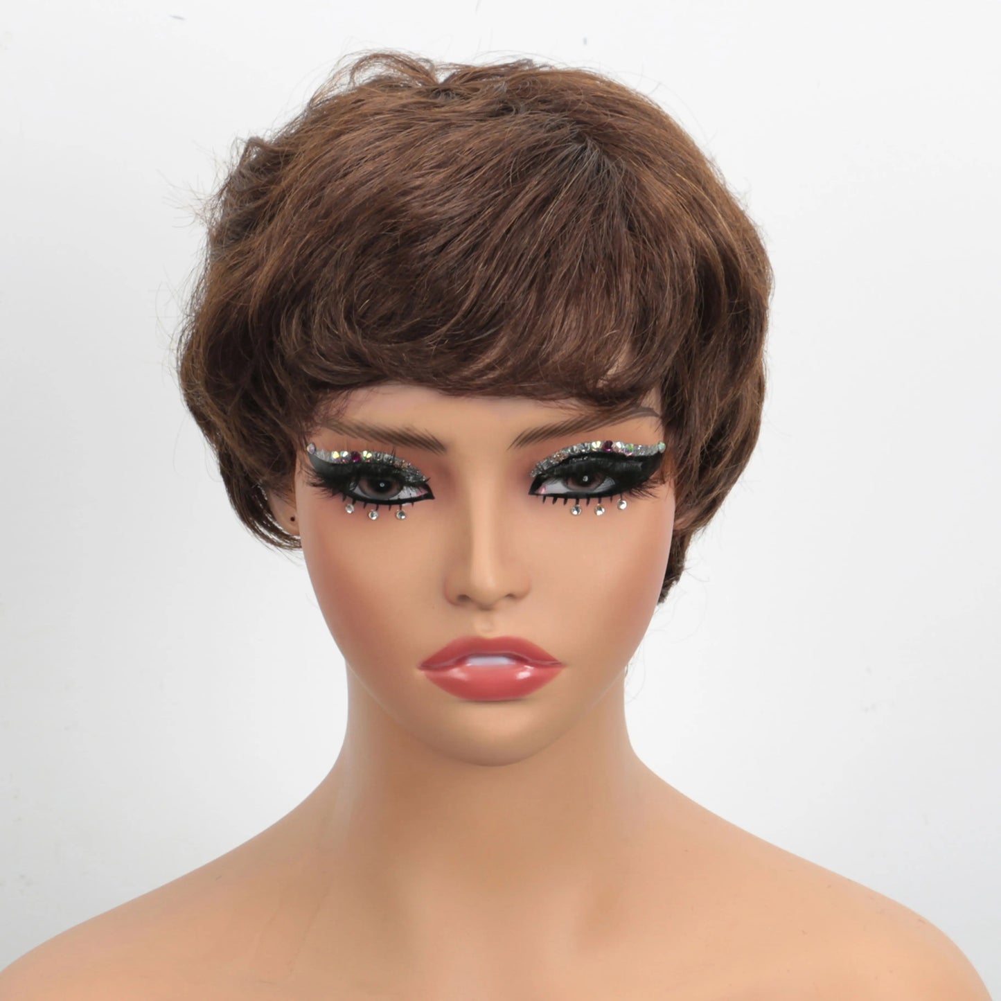 Pixie Cut Wig Human Hair Short Bob Wig Short Layered Pixie Cut Wigs for Black Women Brazilian Remy Human Hair Glueless None Lace