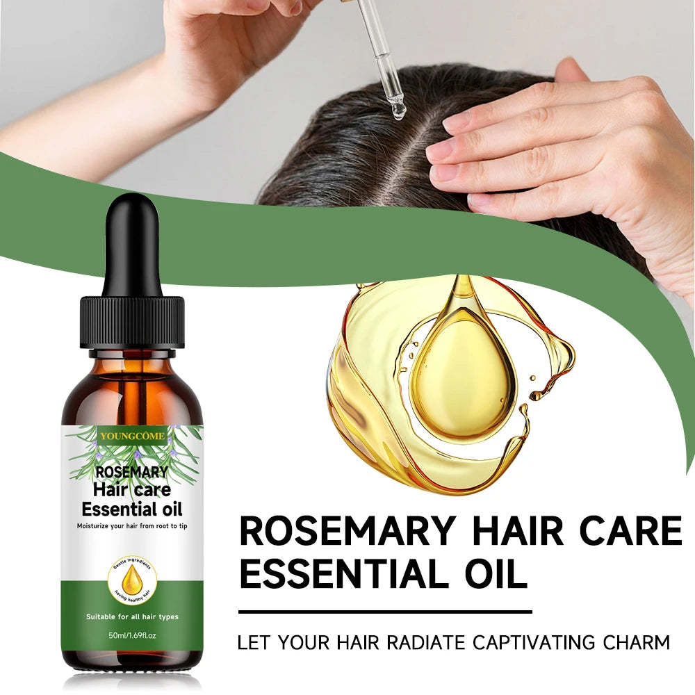 YOUNGCOME Rosemary hair care essential oil, Nourishes Improves Frizz Prevents Hair Loss Hair Care Scalp Treatment Anti Dandruff
