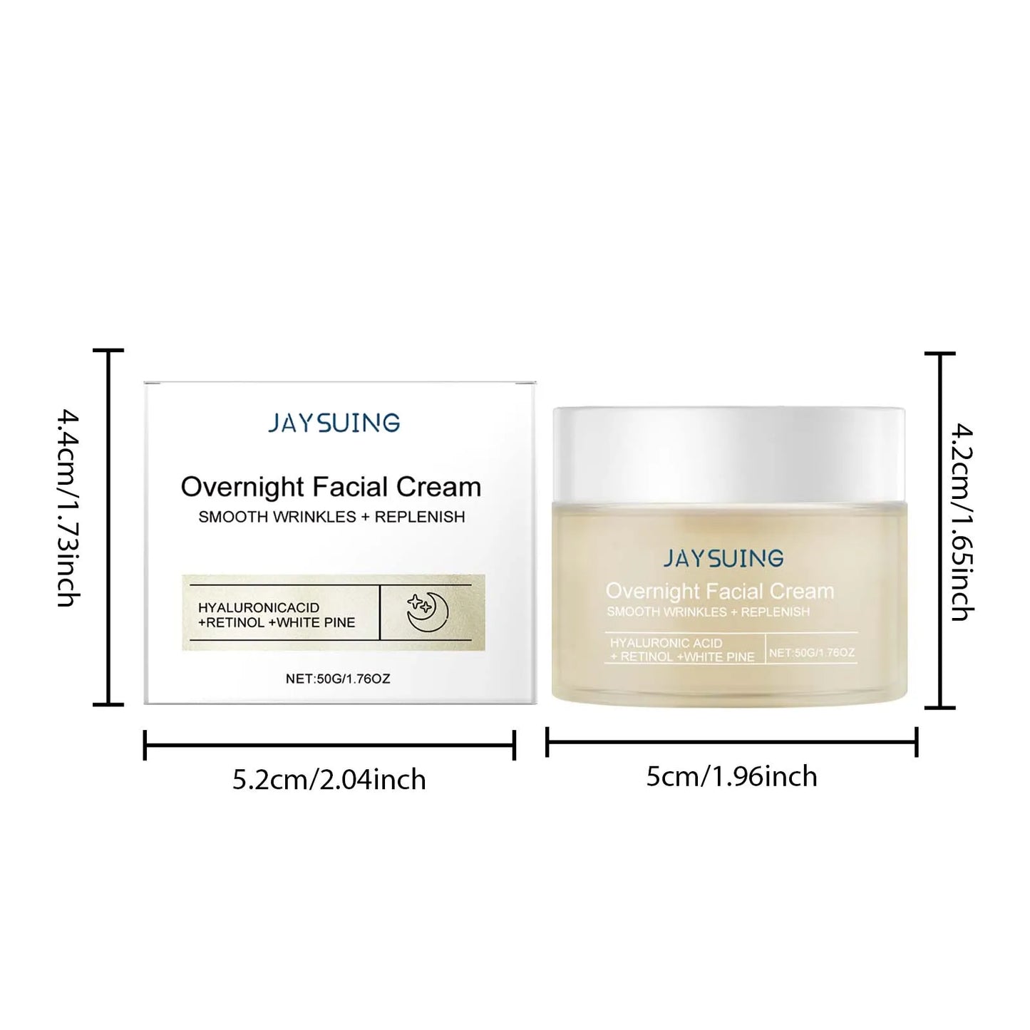 Pine Hydrating Face Night Cream Hyaluronic Acid Retinol Moisturizer Skincare Brightening Restore Tighten Overnight Facial Cream