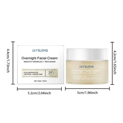Pine Hydrating Face Night Cream Hyaluronic Acid Retinol Moisturizer Skincare Brightening Restore Tighten Overnight Facial Cream
