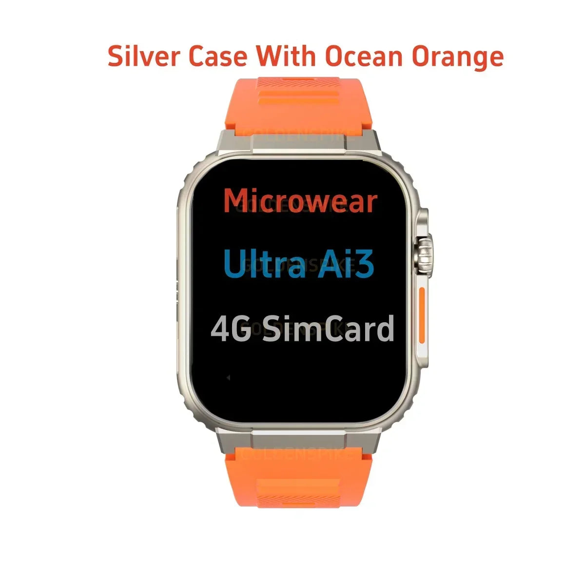 Microwear Ultra Ai3 Smartwatch: 4G SIM Card Android 2.2'' Amoled, AI Health Monitoring, 180° Rotary Camera, 256GB Storage