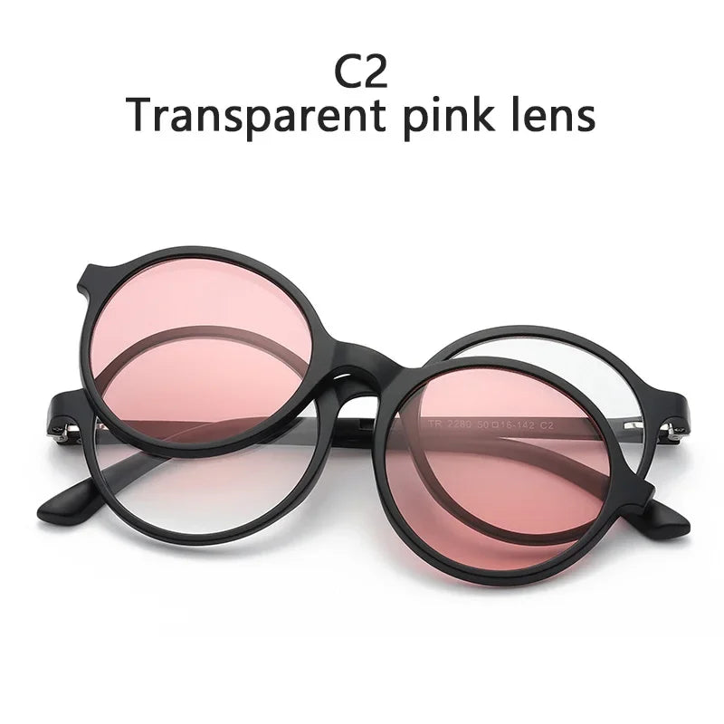 TR90 Frame Fashion Ladies Polarized Reading Sunglasses Magnetic Suction a Variety Clip Sets Mirror Night Vision Goggles Men