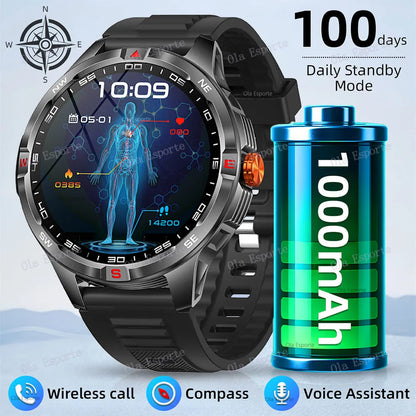 T-Rex 3 Military 1000mAh Battery Smart Watch 10ATM Waterproof GPS Track Compassr Bluetooth Call AMOLED Men Swim Sport Smartwatch