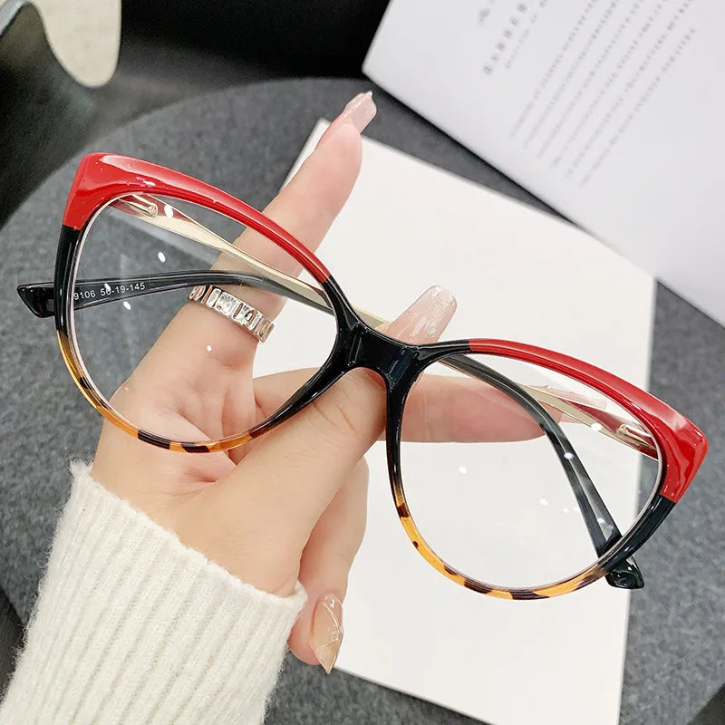 Cat Eye Shape Eyeglass Frames TR90 Material Blue Light Blocking Women's Frame Glasses Vintage Retro Style Eyeglasses