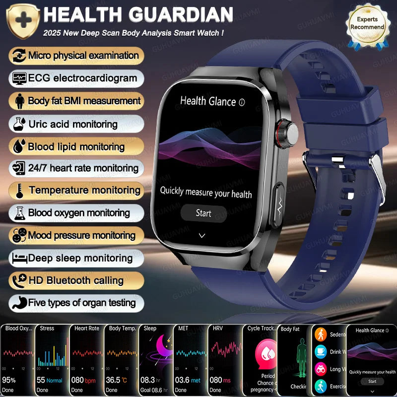 2025 New For Xiaomi Iatrology Grade Organ monitor Smart Watch Men ECG+PPG Uric Acid BP Blood Fat BT Call Sports Health Watches