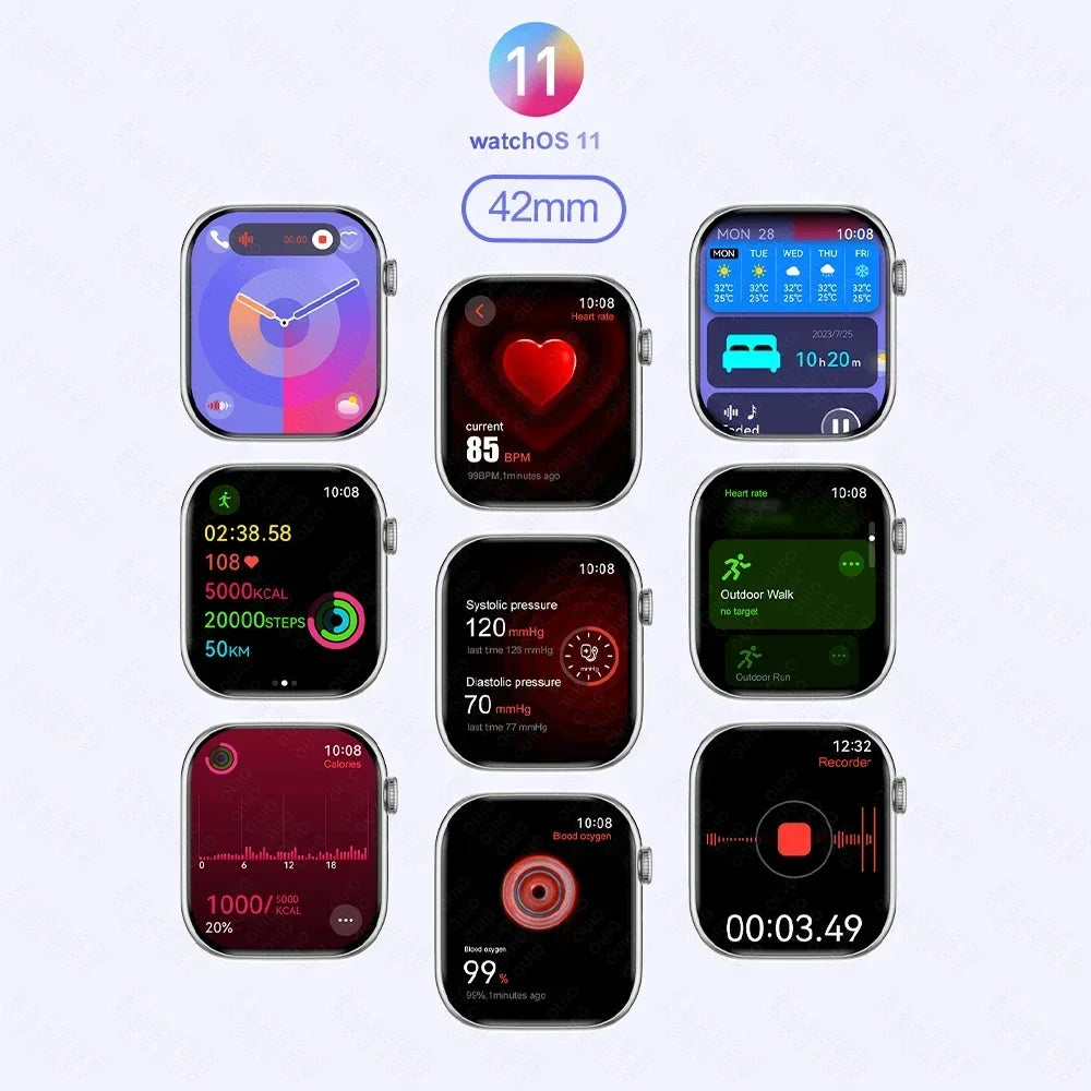 New DT Watch X Mini Smartwatch 3D Menu Video AI Voice NFC 4GB Lang Memory Compass 1.85 Inch AMOLED Super Fast Charge Smartwatch