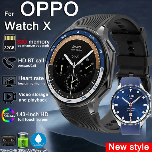 For OPPO Watch X2 High-End Business Watch Men 32Gb Memory Video Playback Smart Watch Sports Fitness Waterproof Bracelet 2025 New