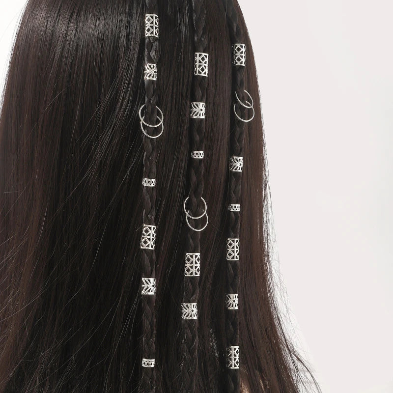 40/80pcs Dreadlock Hair Rings Adjustable Cuffs Clip Hair Braids Dirty Braids Bead Hairpin Hair Accessories Headwear for Women