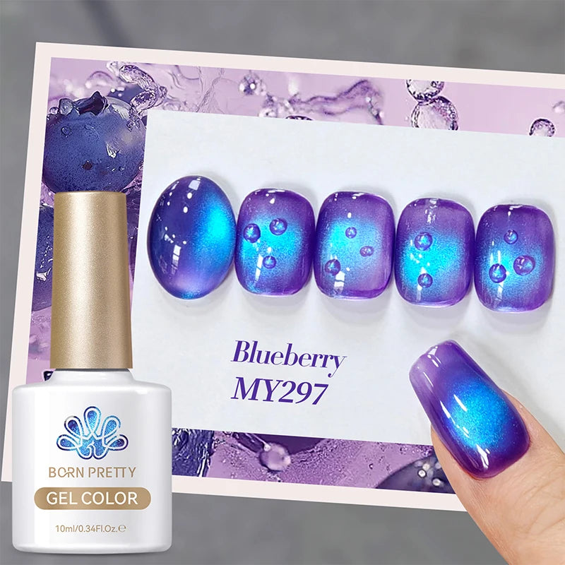 BORN PRETTY 10ml HEMA TPO FREE Mint Chocolate Cat Magnetic Gel Nail Polish Sumer Colored Ultra Shine Soak Off UV Gel Nail Art