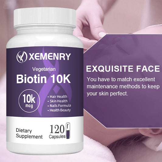 Biotin 10,000mcg - with Coconut Oil Vitamin, for Hair Growth, Care Hair, Skin and Nails