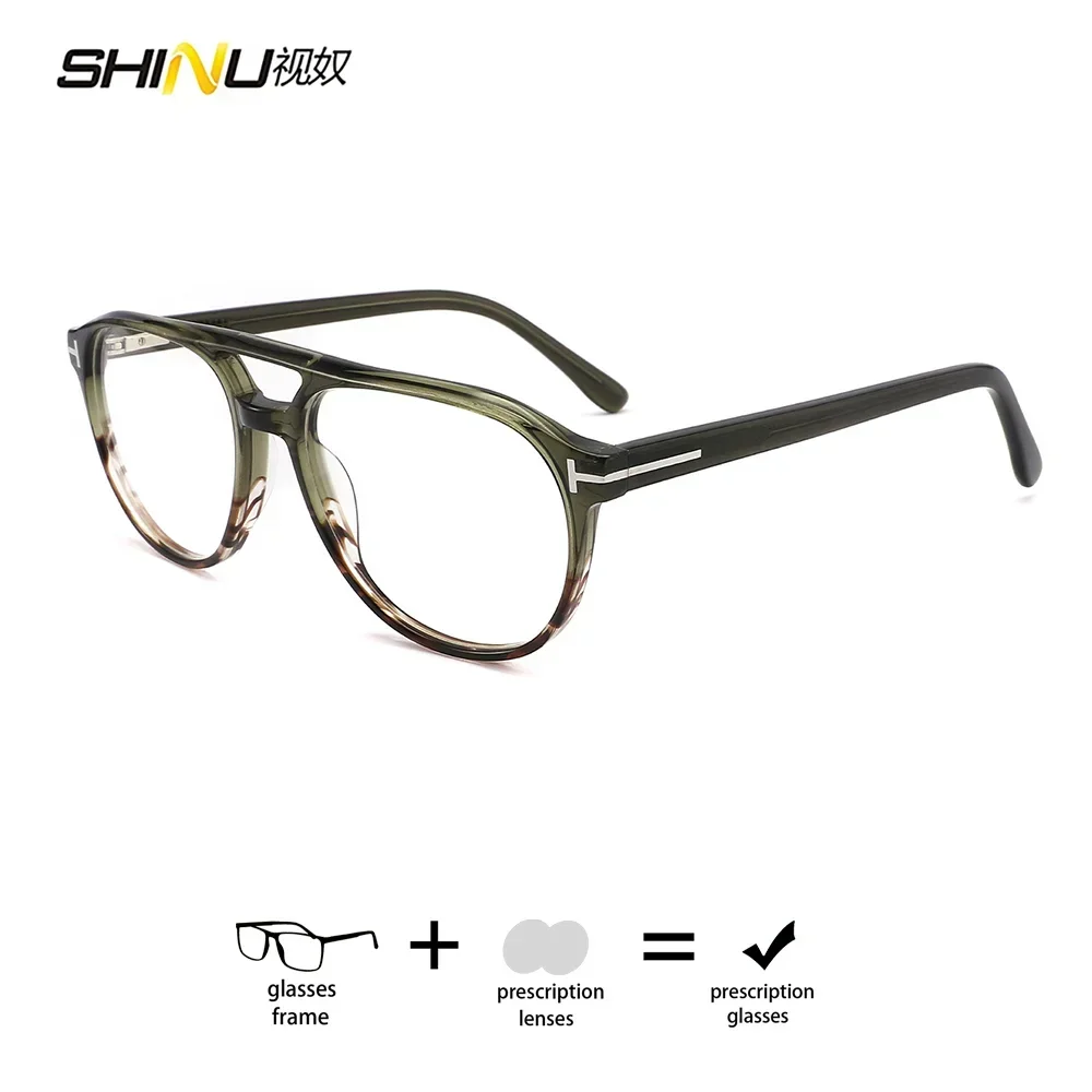 Progressive Eyeglasses Retro Frame Prescription Glasses Multifocal Presbyopia Glasses Unisex Photochromic Lenses with Recipe