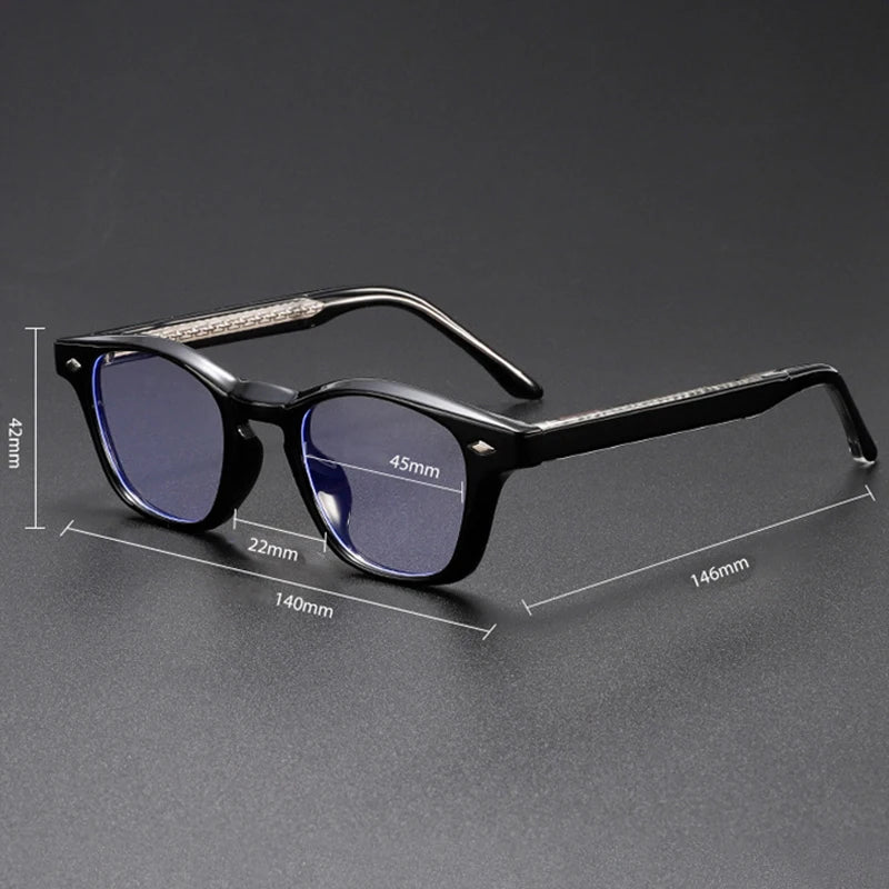 UVLAIK Retro Lightweight Eyewear Frames Men Fashion Square Small Frame Eyeglasses Women Classic Anti Blue Light Glasses Unisex