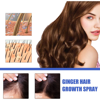 Ginger Hair Growth Serum Spray Essence Prevent Hair Loss Scalp Treatment Improve Alopecia Strengthening Roots Hair Care Fluid