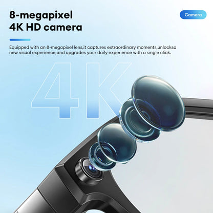 HYUNDAI Q8 Bluetooth glasses headset 5.4 4K HD camera AI model 98% accuracy Super built-in battery fashion sunglasses
