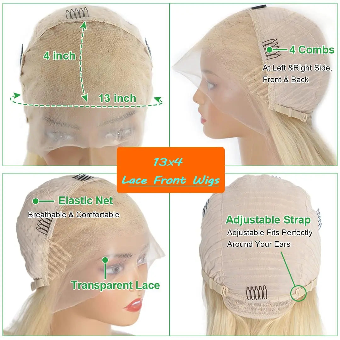 613 Blonde Short Bob Wig Transparent HD Lace Front Human Hair Wigs 13X4 Honey Blonde Burgundy 99J Colored Bob Lace Frontal Wig