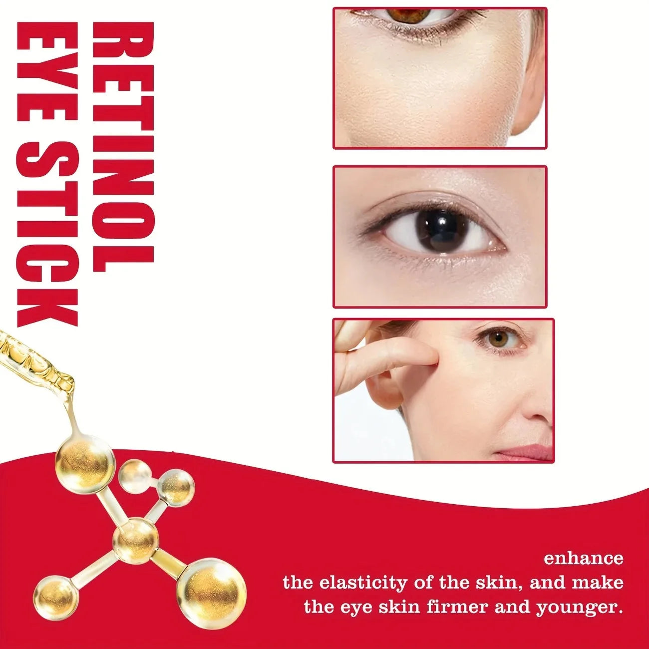Retinol Eye Cream Stick,Smooths,Dark Circles,Improves Elasticity, Hydrates&Firms Skin,Ideal for All Skin Types,Perfect for Gift