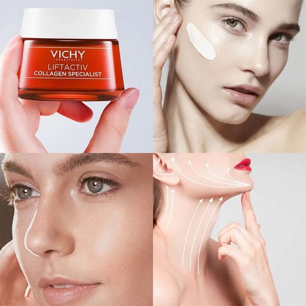 VICHY Collagen Firming Night Cream Reduces Wrinkles Make Skin Clear Tighten Skin For Every Skin Type Moisturizing Cream