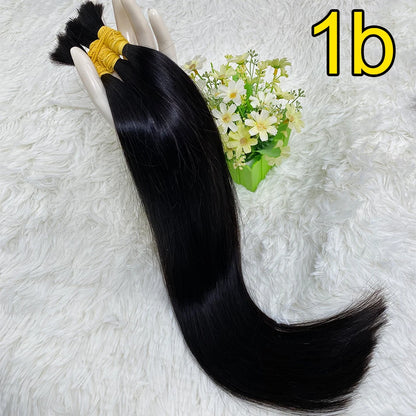 100% Real Virgin Human Hair Bulk Good Quality Natural Hair Bundle 10A Weaving For Braiding Unprocessed No Weft 1B Straight Hair