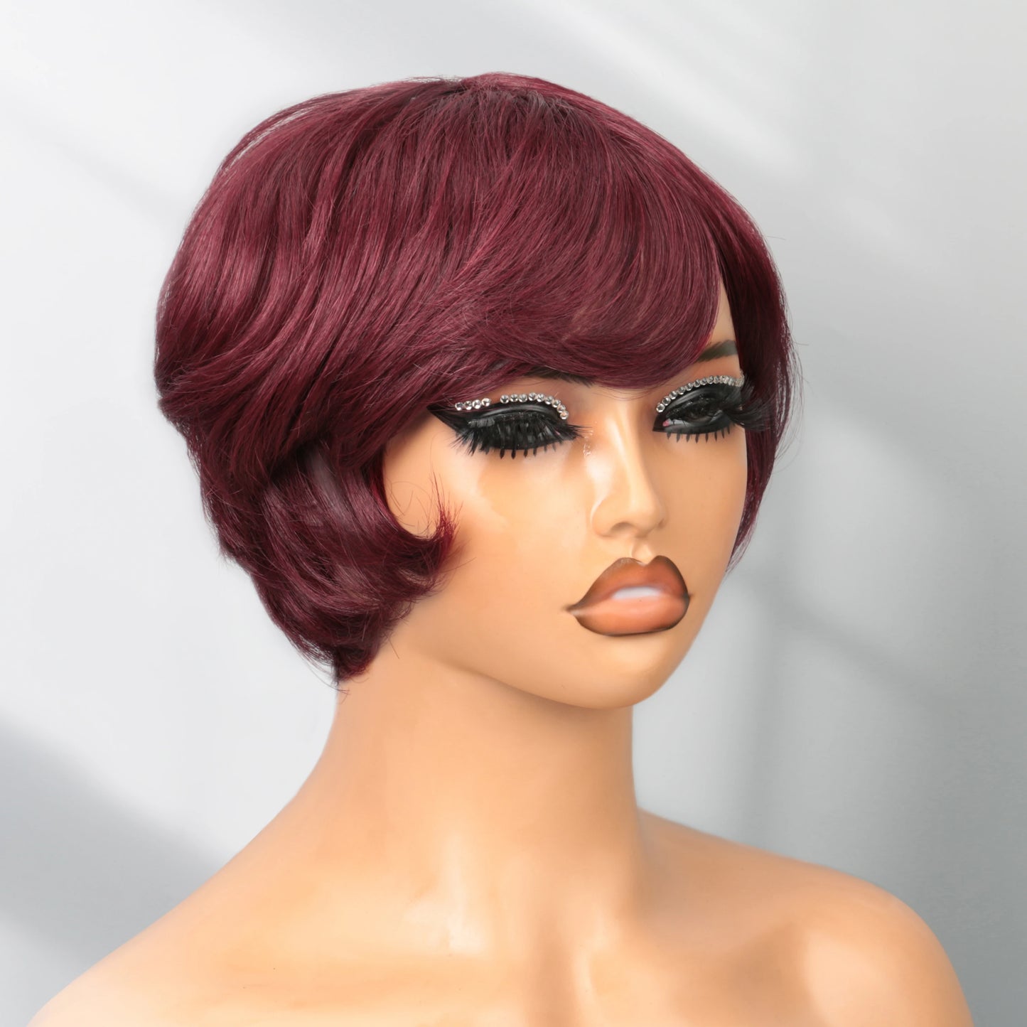 Short Bob Wig Human Hair for Black Women Pixie Cut wigs Human Hair Wig Glueless Wig None Lace Front Wig with Bangs
