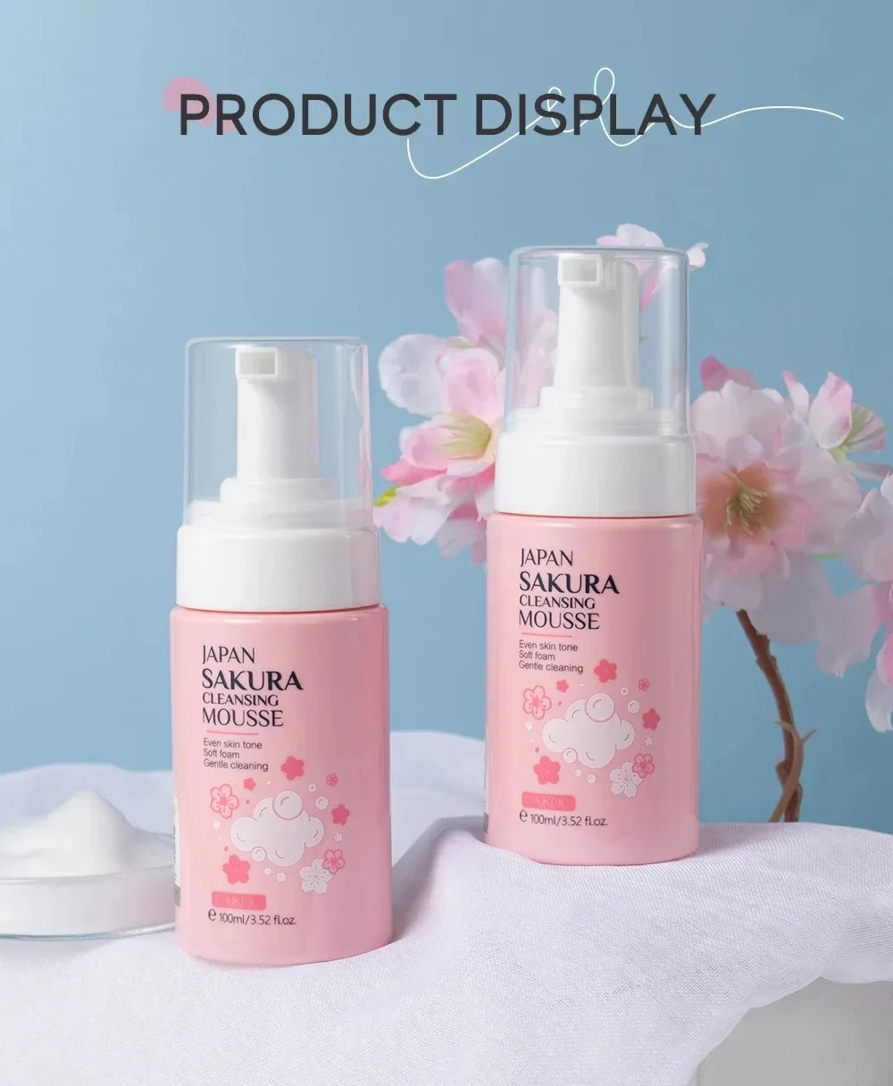 LAIKOU Cherry Blossom Women Facial Cleanser  Face Korean Skin Care Products Original Products 100ml