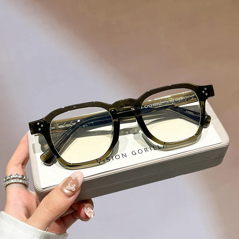 Classic Vintage Glasses Frame Men Women Ultralight TR90 Square Spectacles Frame Anti Blue Light Optical Eyeglasses