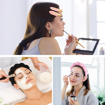 3/7pcs Makeup Headband Set Skincare Headbands Sponge Cloth With hairpin Wristband For Women Girl Washing Face Spa Accessories