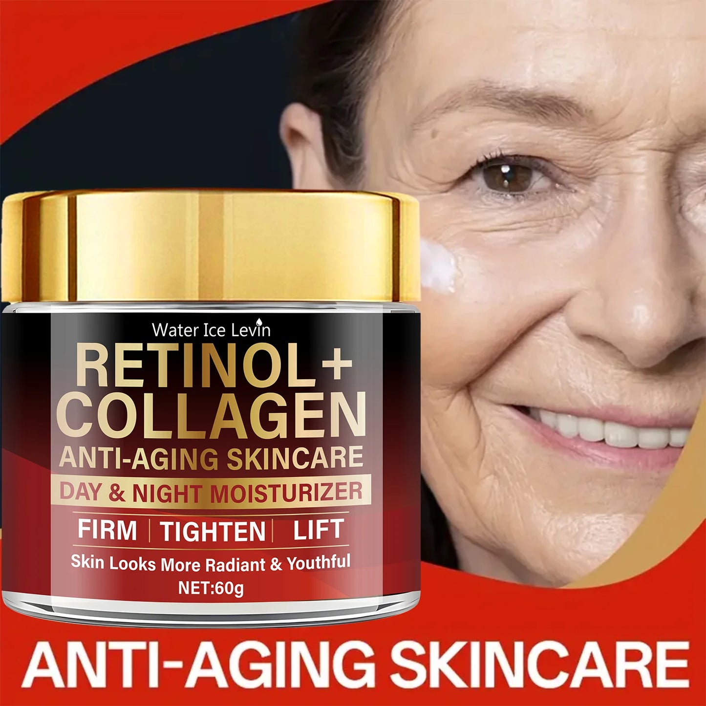 Water Ice Levin Retinol Collagen Dual-Effect Cream 60g Anti-Aging Firming Day And Night Revitalizing Anti-Wrinkle Skin Care
