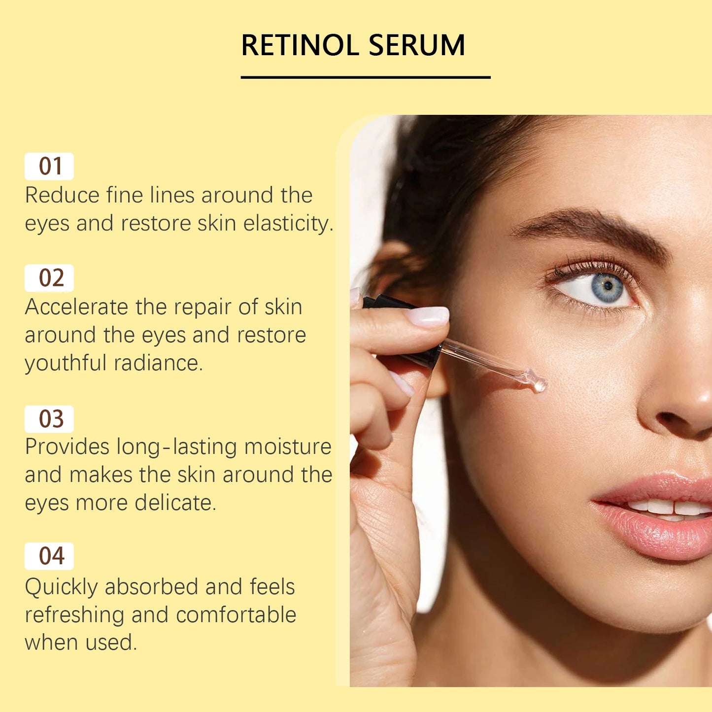 Retinol Facial Tightening Essence Deep Moisturizing Eye Periocular Fade Fine Lines Tightening Repair Hyaluronic Acid Essence