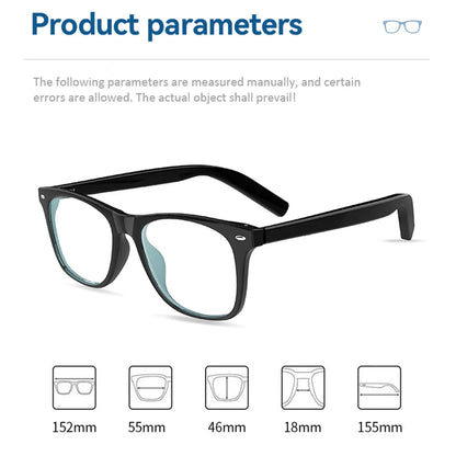 Bluetooth Smart Glasses Voice Assistant Answer Call Remote Control Camera Translate Language Smart Eyeglasses for Studying