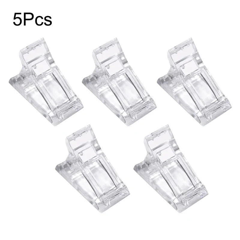 1/5/10Pcs Acrylic Nail Clip Transparent Gel Building Tips Clips Finger Nail Polish Extension UV Clamps Manicure Art Builder Tool
