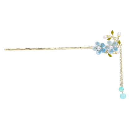 Light Luxury Flower Hairpin For Women Chinese Style Floral Butterfly Tassel Hair Stick Elegant Metal Jewelry Hairpin Hair Clips