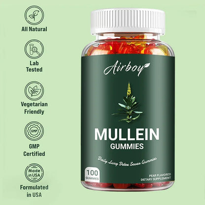 Mullein Gummies - Supports Respiratory Health, Maintains Lung Health, Aids Digestion, and Boosts Immunity