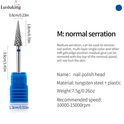 Tip Tungsten Carbid Nail Drill Bits Electric Manicure Drill Accessory Milling Cutters for Nail Gel Polish Remover Nail Tools