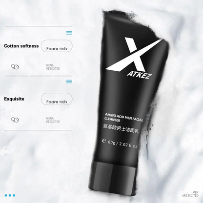 1/2PCS Amino Acid Face Wash For Men Oily Skin Gentle Foaming Facial Cleanser For Deep Cleansing Moisturizing Soothing Refreshing