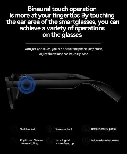 Smart Glasses Bluetooth Call Music Remote Control Camera Shoot Photo Wireless Headset Men Women Sunglasses For Android IOS Phone