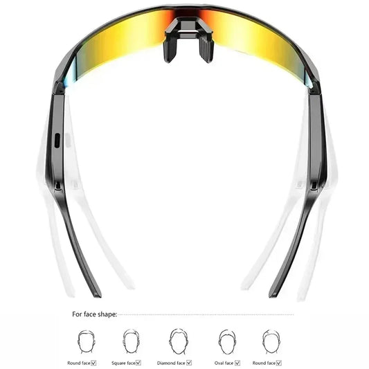 Smart Glasses Wireless Bluetooth 5.3 Sunglasses Built-in Microphone Speaker Touch&Voice Assistant Compatible Glass for Men Women