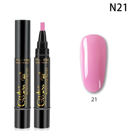 1 Pcs Pure Color Gel Nail Polish Pen For Nails Art Gel Semi Permanent Base Top Coat UV Gel Varnish Hybrid Neon Nail Polish