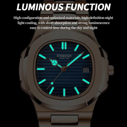 New Casual Business Fashion Quartz Wristwatches Rose Gold Clock Men Luxury Watch Automatic Watches Mens Black Relogio Masculino