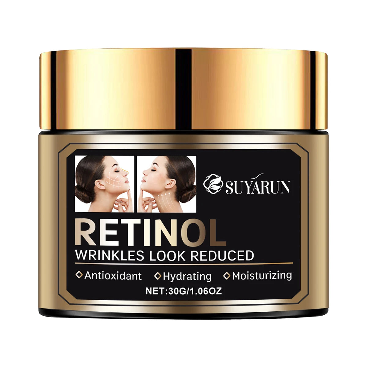 SUYARUN Premium Anti-Aging Retinol Face Cream with Hyaluronic Acid & Vitamin E – Deep Moisturizing, Wrinkle Reduction.
