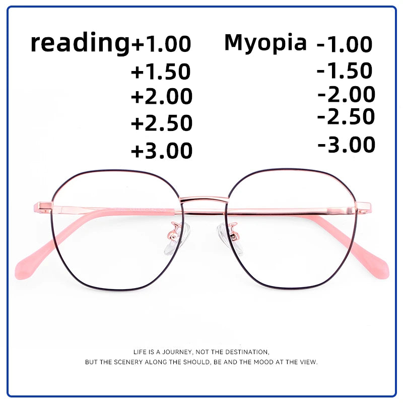 titanium glasses women prescription progressive glasses of sight far and near reading glasses women round glasses frame custom