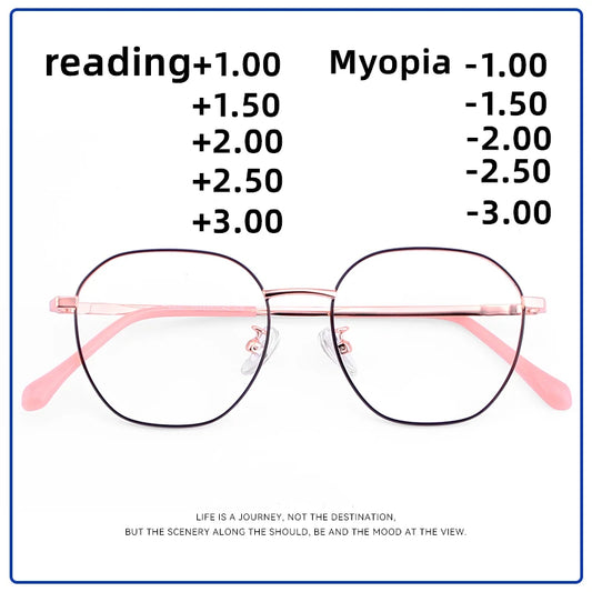 titanium glasses women prescription progressive glasses of sight far and near reading glasses women round glasses frame custom