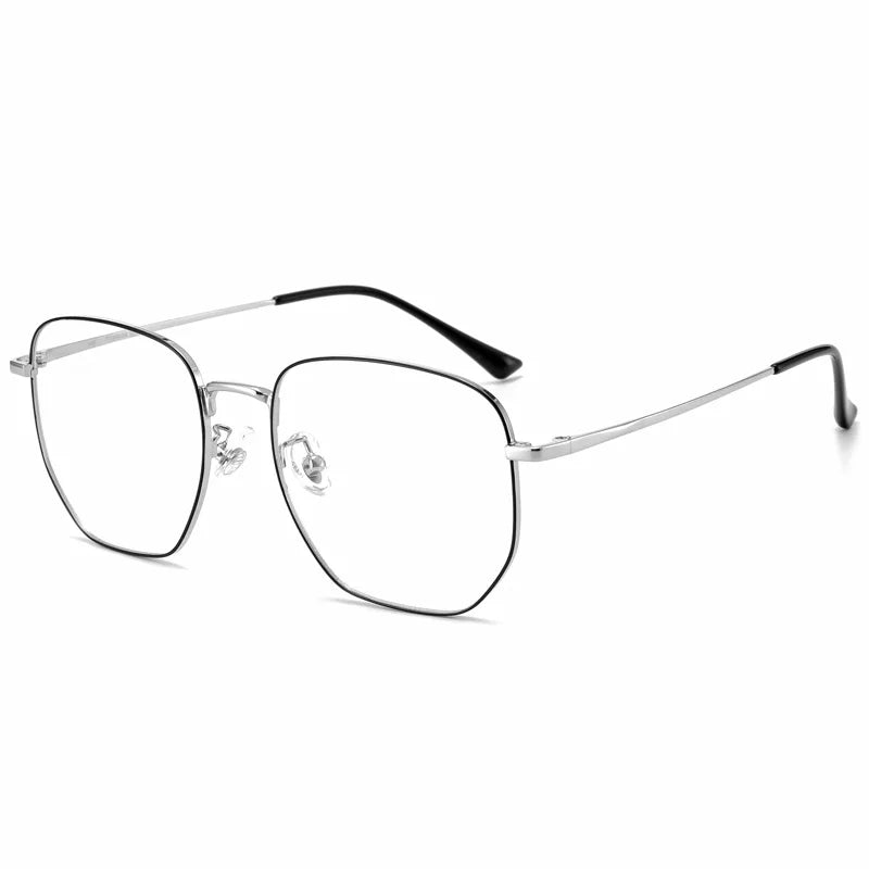 Xbora Trendy Luxury Retro Women's Prescription Eyewear Frame Pure Titanium Casual Polygonal Men's Optical Glasses 122204