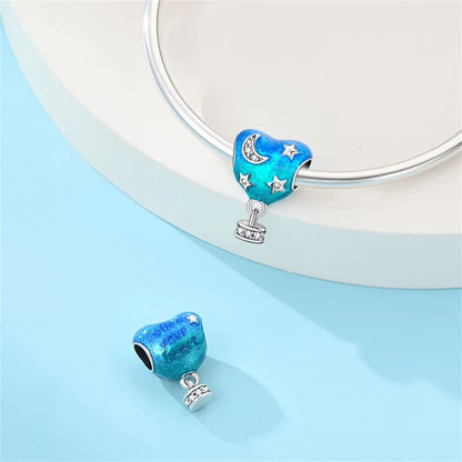 925 Sterling Silver Blue Purple Butterfly Perfume Bottle Starry Sky Hot Air Balloon Charms Beads Fit DIY S925 Bracelets Jewelry